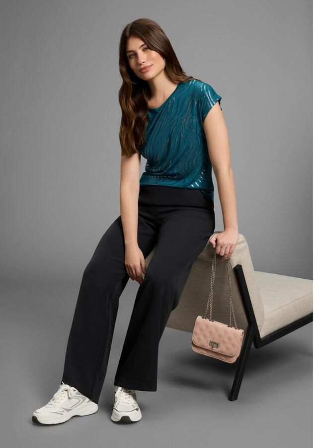 Laura Scott Comfortbroek van elastische stof met decoratieve knopen aan de tailleband - Foto 2