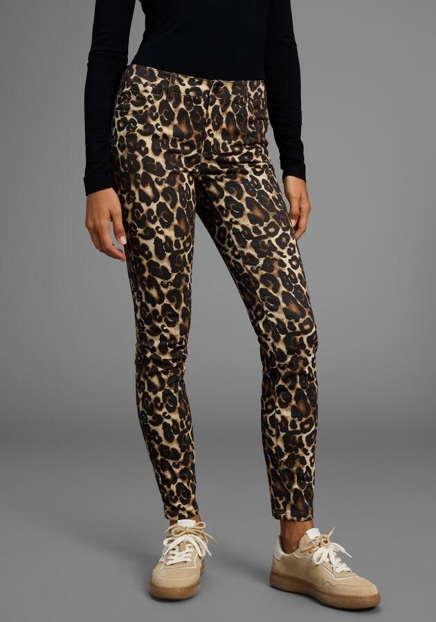 Laura Scott Five-pocketsbroek in modieuze leoprint - Foto 6