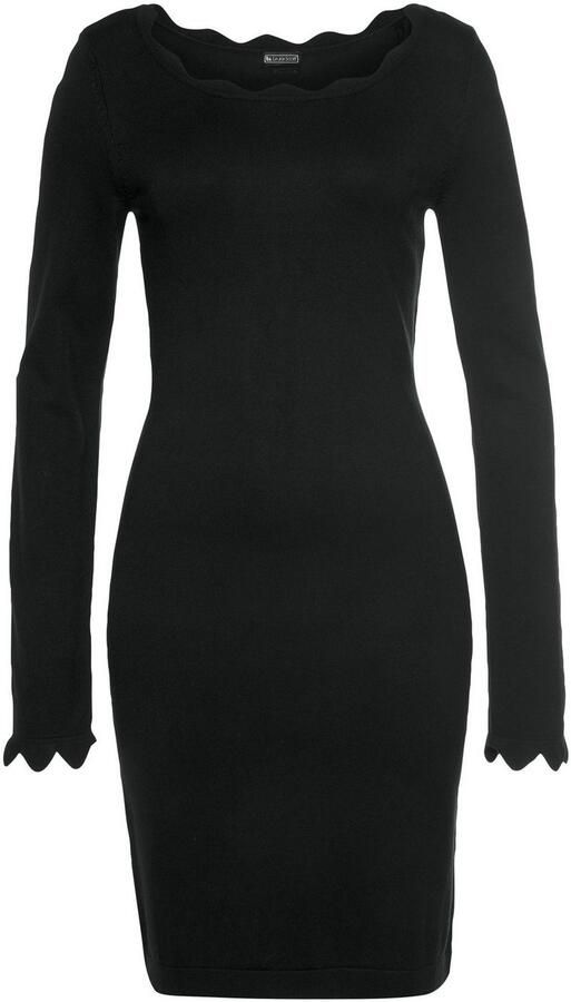 Laura Scott Gebreide jurk figuuraccentuerend en kort met vrouwelijke golfjesrand - Foto 10