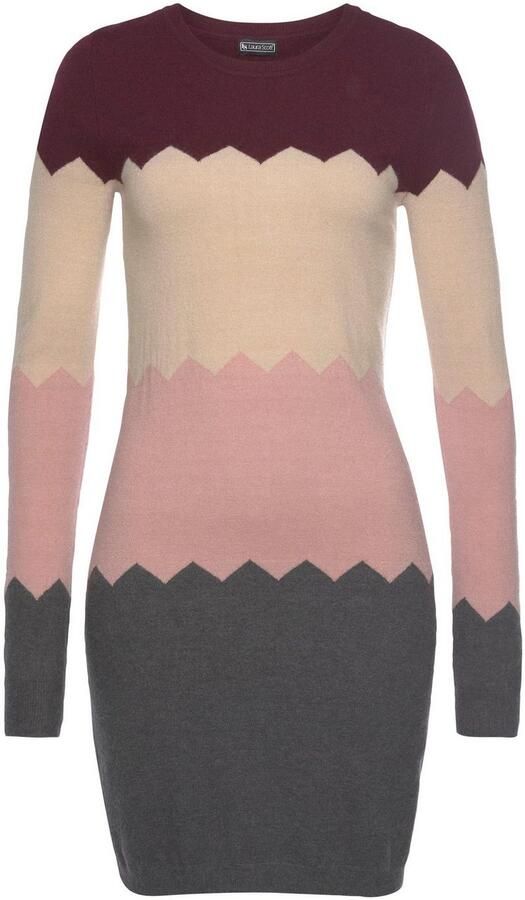 Laura Scott Gebreide jurk figuuraccentuerend met bijzonder streepmotief - Foto 12