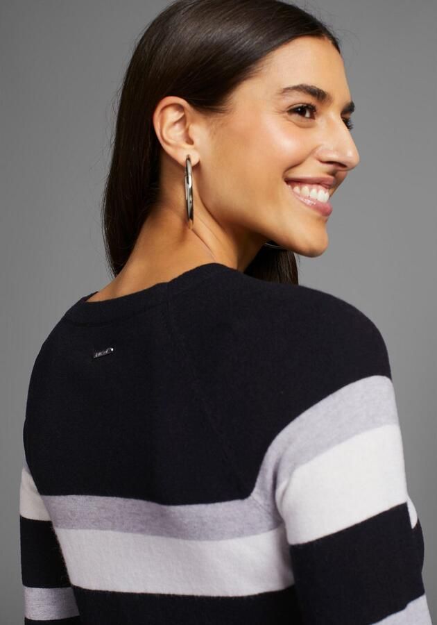 Laura Scott Gebreide jurk in figuurnauwkeurige vorm met sierstrepen - Foto 2