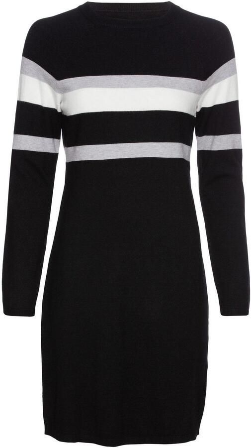 Laura Scott Gebreide jurk in figuurnauwkeurige vorm met sierstrepen - Foto 4