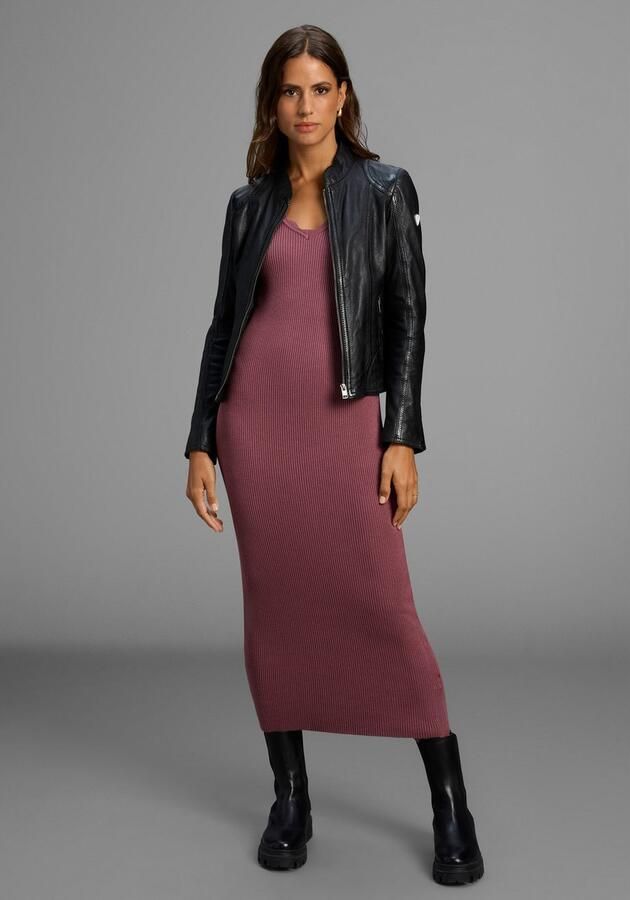 Laura Scott Gebreide jurk in midi-lengte met vrouwelijke golfkanten nieuwe collectie - Foto 3