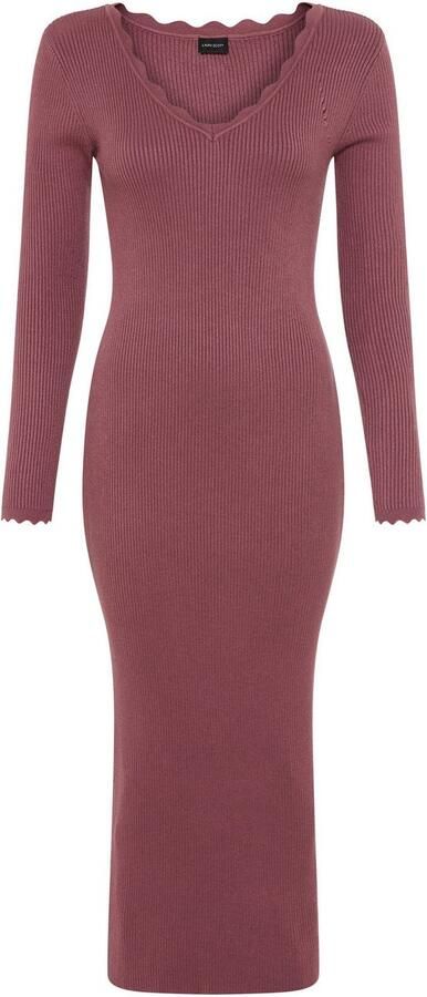 Laura Scott Gebreide jurk in midi-lengte met vrouwelijke golfkanten nieuwe collectie - Foto 5