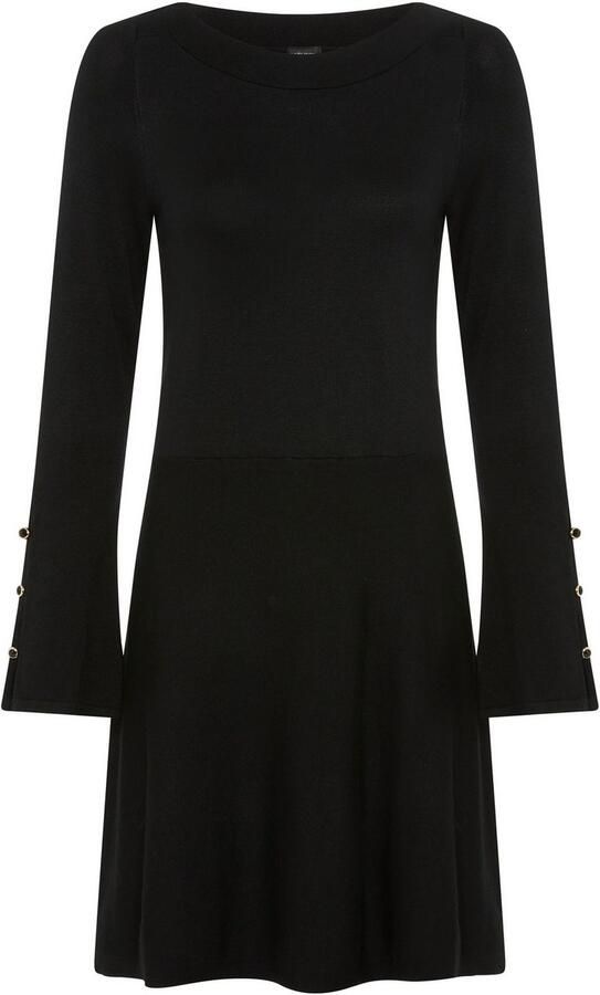 Laura Scott Gebreide jurk in uitlopende mini-vorm met sierknopen nieuwe collectie - Foto 5