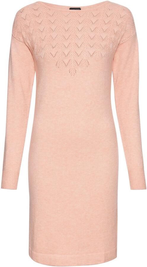 Laura Scott Gebreide jurk met ajourdetails en mooie ronde hals - Foto 6