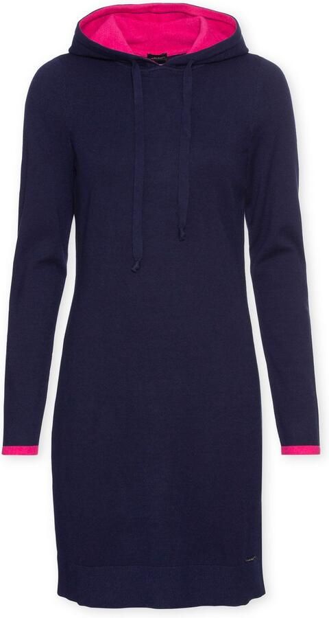 Laura Scott Gebreide jurk met contrastkleuraccenten en capuchon - Foto 6