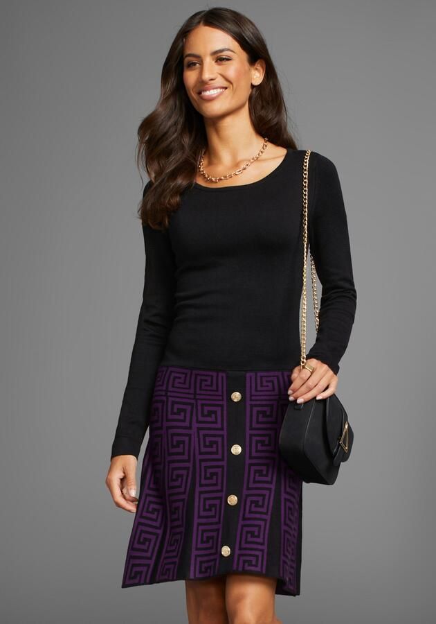 Laura Scott Gebreide jurk met edele sierknopen - Foto 6