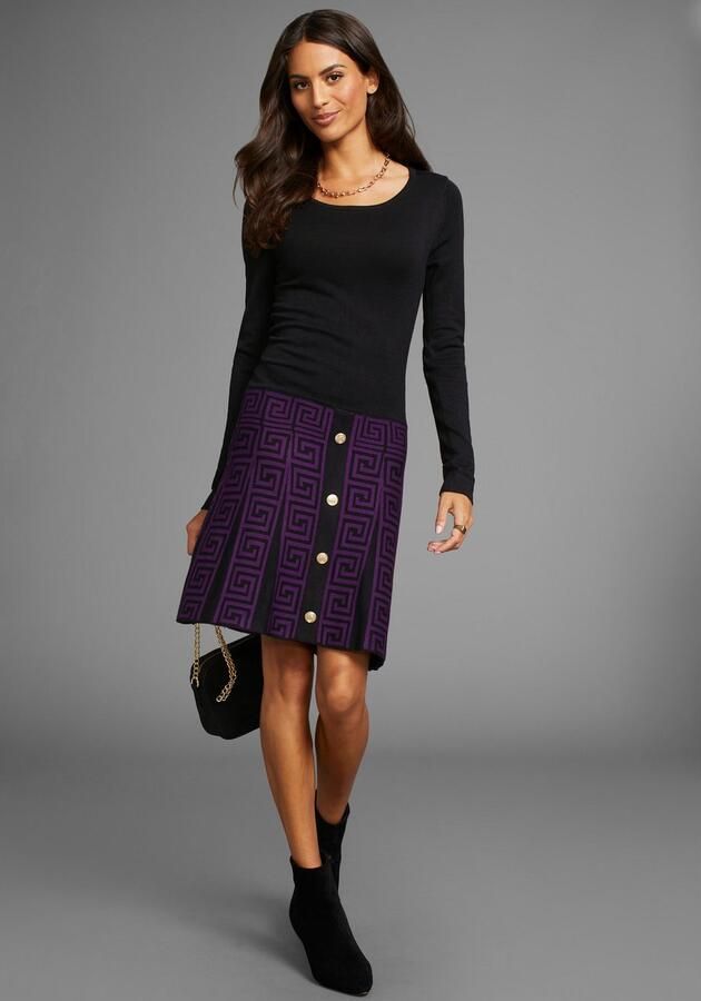 Laura Scott Gebreide jurk met edele sierknopen - Foto 3