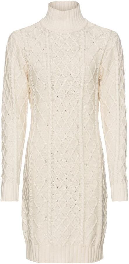 Laura Scott Gebreide jurk met kabelbreipatroon en opstaande kraag - Foto 7