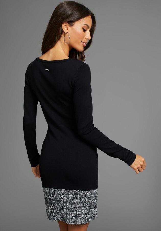 Laura Scott Gebreide jurk met modieuze sierknopenrij - Foto 2