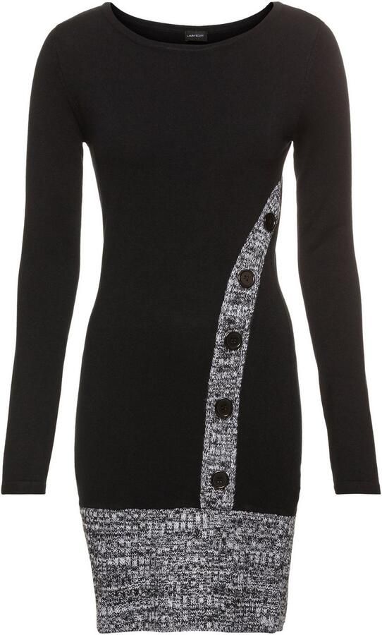 Laura Scott Gebreide jurk met modieuze sierknopenrij - Foto 5