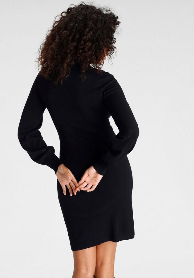 Laura Scott Gebreide jurk met troyer kraag in mini vorm - Foto 5