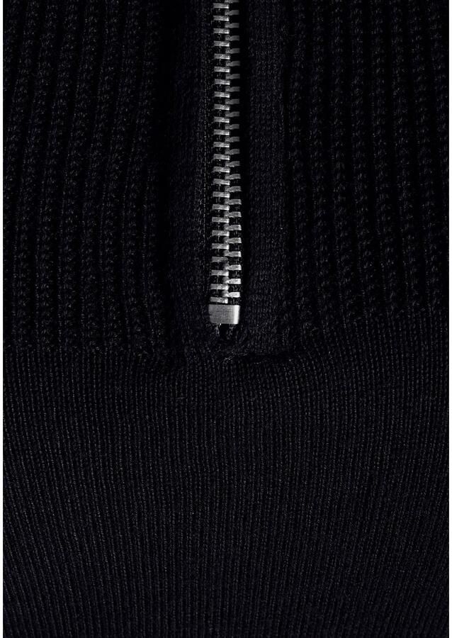 Laura Scott Gebreide jurk met troyer kraag in mini vorm