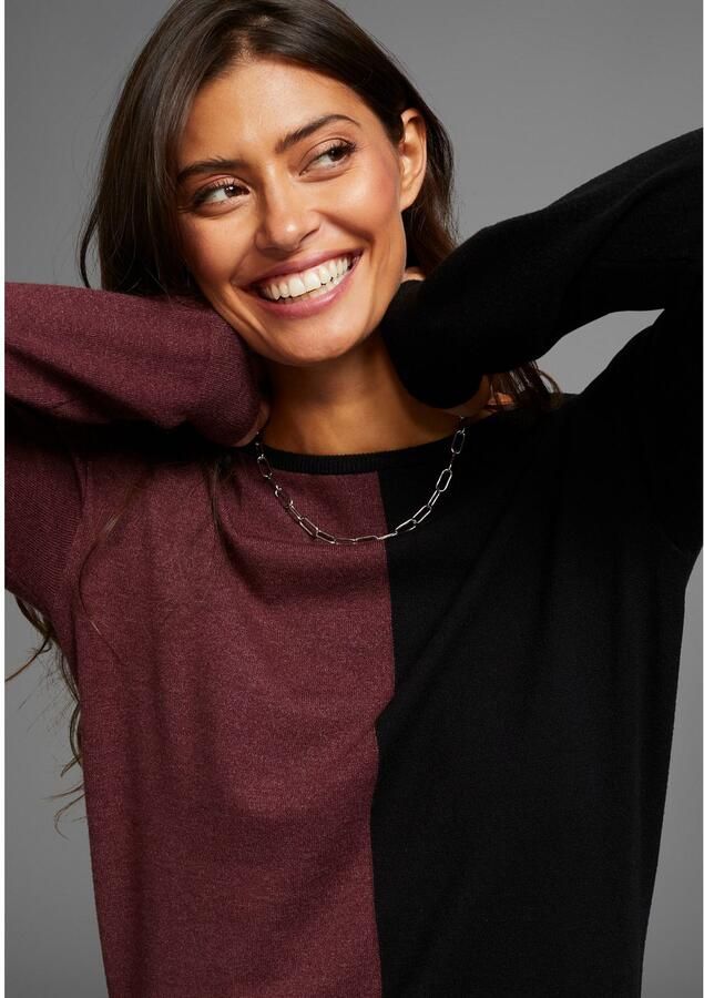 Laura Scott Gebreide jurk met tweekleurig colourblock design