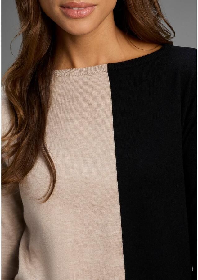 Laura Scott Gebreide jurk met tweekleurig colourblock design