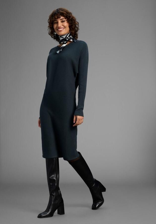 Laura Scott Gebreide jurk met vleermuismouwen en ribbreisel nieuwe collectie - Foto 5