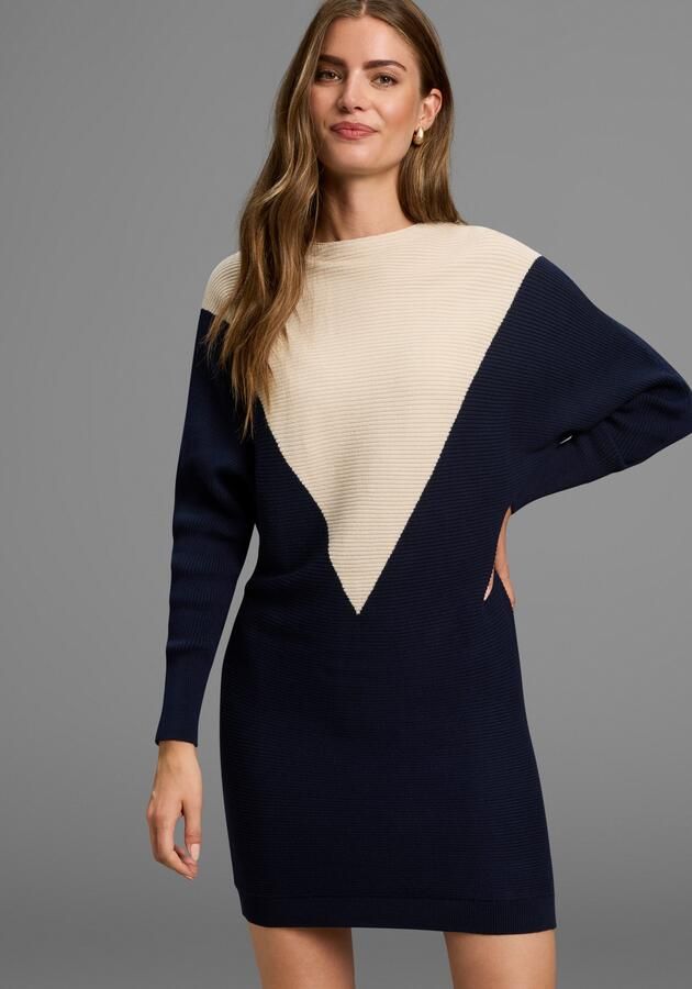 Laura Scott Gebreide jurk tweekleurig van zachte katoenmix-kwaliteit nieuwe collectie - Foto 4