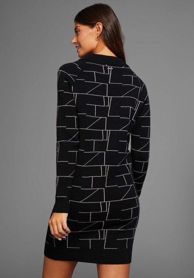 Laura Scott Gebreide jurk van knuffelige jacquard brei met grafisch motief - Foto 2