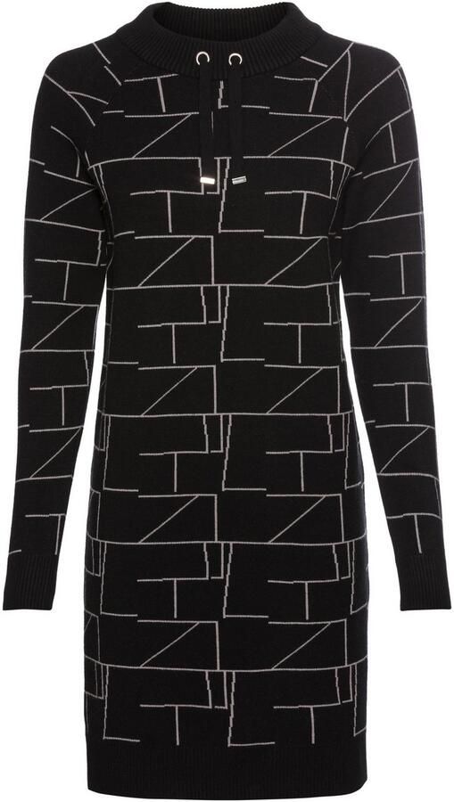 Laura Scott Gebreide jurk van knuffelige jacquard brei met grafisch motief - Foto 5
