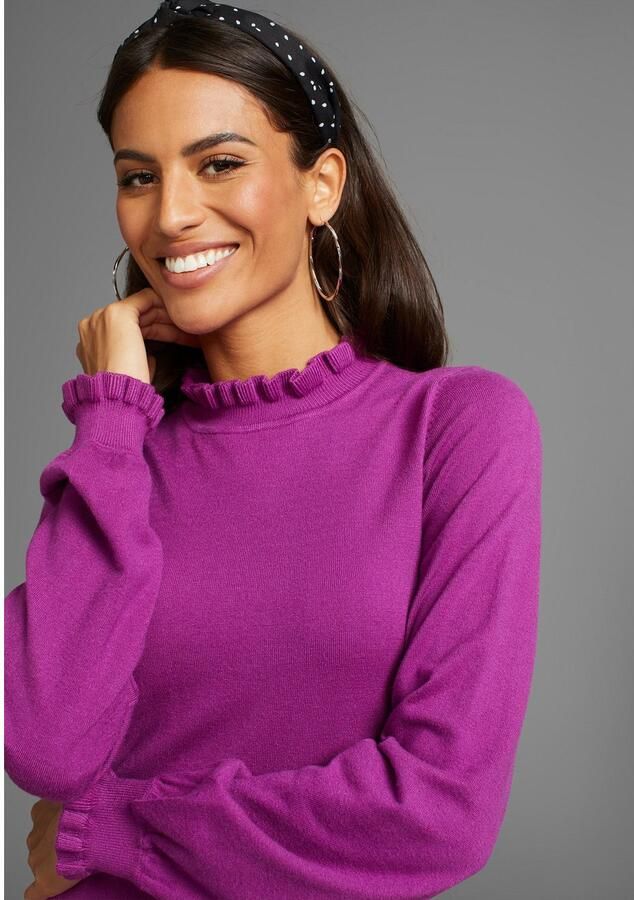 Laura Scott Gebreide jurk van viscosemix met vrouwelijk ruchedetail