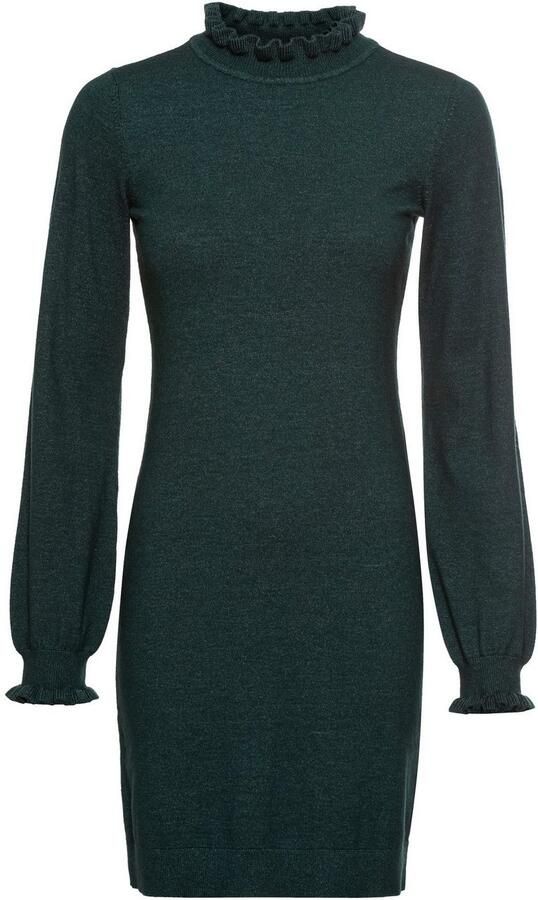 Laura Scott Gebreide jurk van viscosemix met vrouwelijk ruchedetail - Foto 5