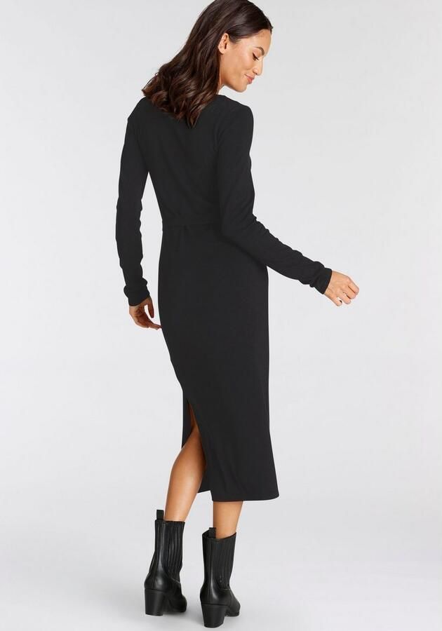 Laura Scott Gebreide jurk vrouwelijk gesneden met bindceintuur - Foto 2