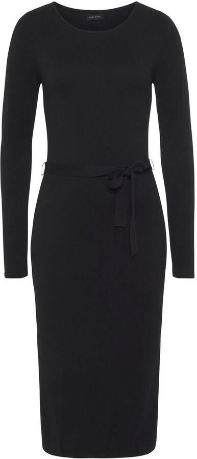 Laura Scott Gebreide jurk vrouwelijk gesneden met bindceintuur - Foto 5