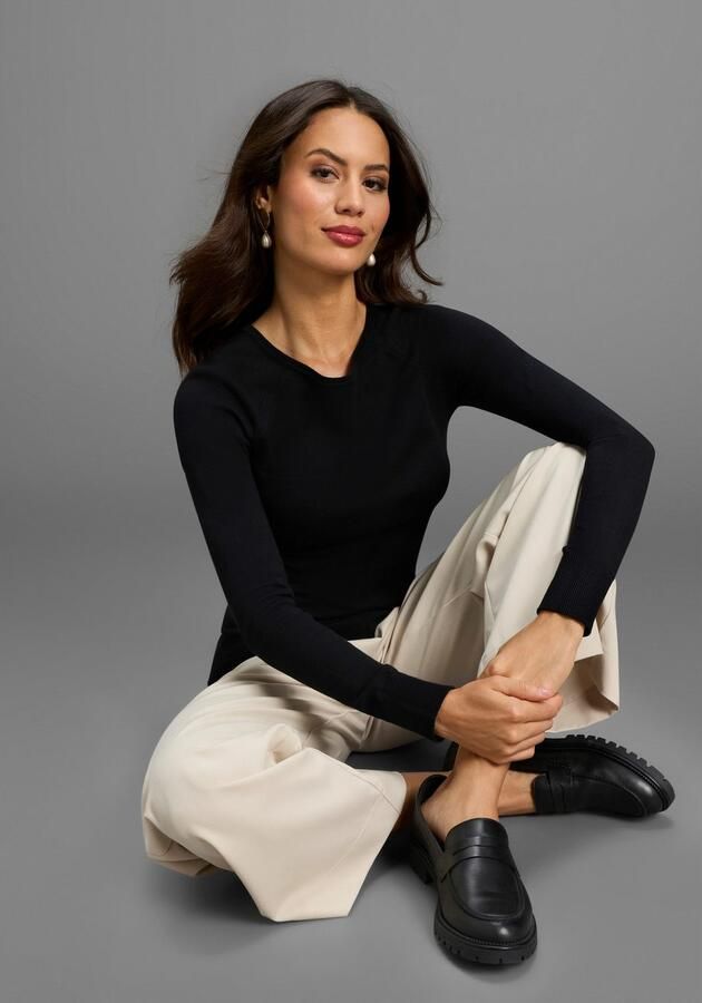 Laura Scott Gebreide trui Fijn gebreide trui met Cut Out en kantdetail NIEUWE COLLECTIE - Foto 4