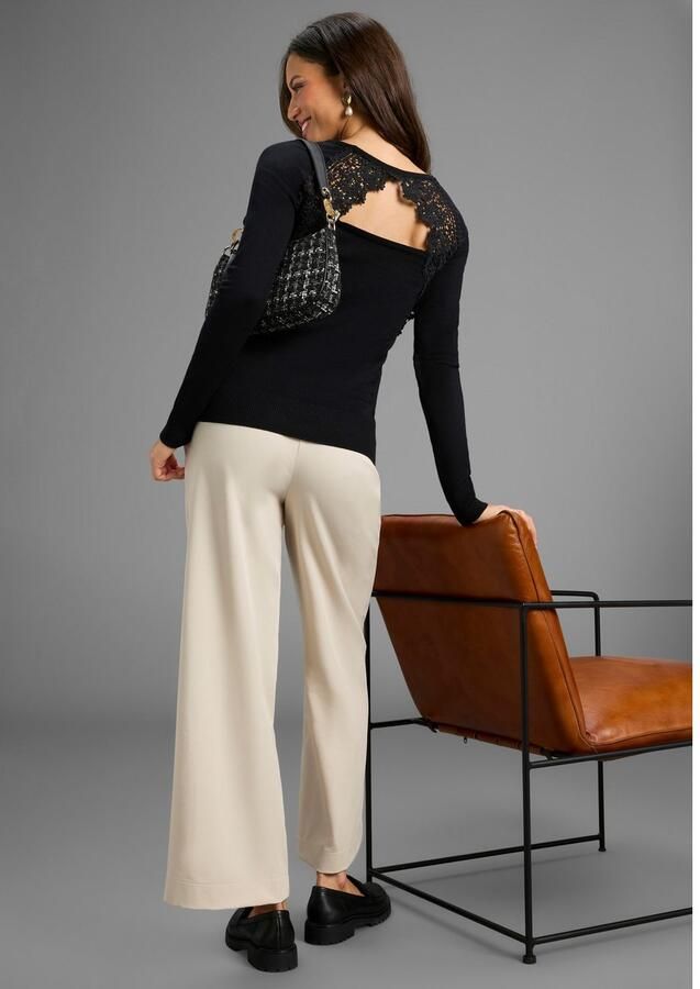 Laura Scott Gebreide trui Fijn gebreide trui met Cut Out en kantdetail NIEUWE COLLECTIE - Foto 3