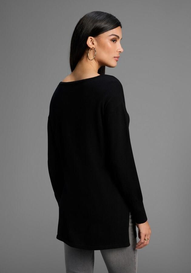 Laura Scott Gebreide trui Fijn gebreide trui met meshstrepen - Foto 4