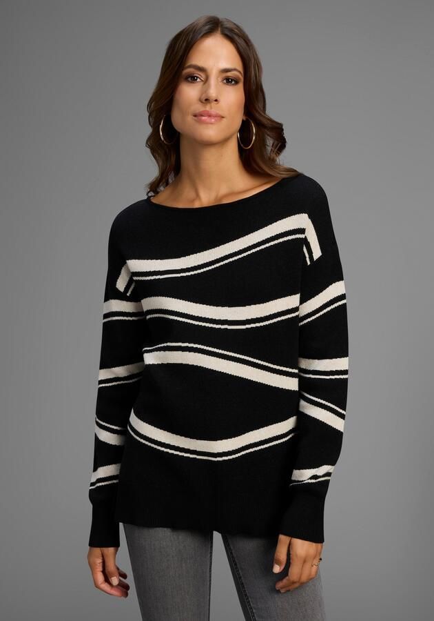 Laura Scott Gebreide trui Fijn gebreide trui met mooi streepjespatroon - Foto 6