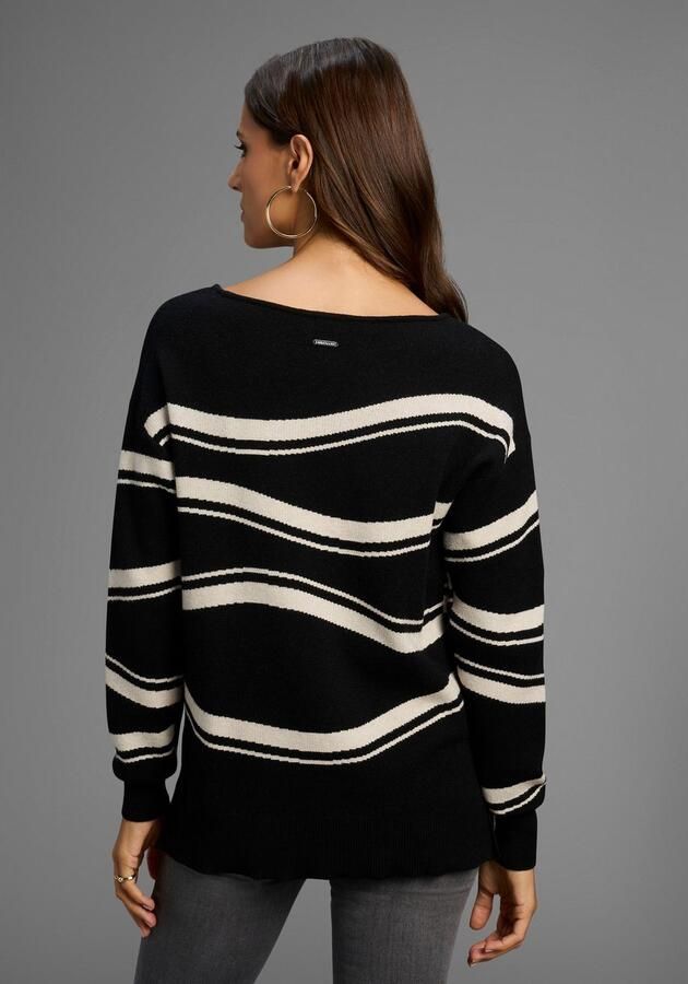 Laura Scott Gebreide trui Fijn gebreide trui met mooi streepjespatroon - Foto 3