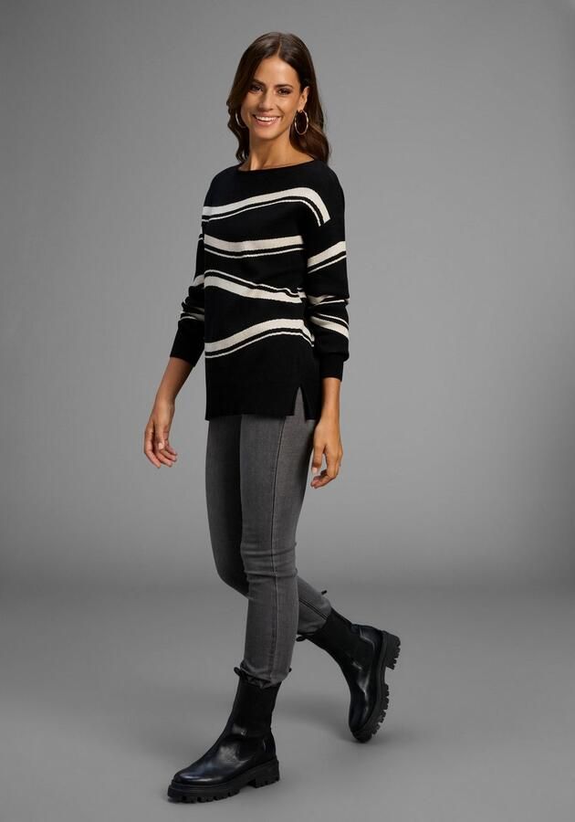 Laura Scott Gebreide trui Fijn gebreide trui met mooi streepjespatroon - Foto 4