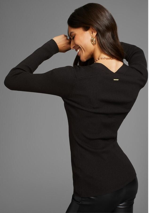 Laura Scott Gebreide trui in trendy 2 in 1-look met sierknopen - Foto 3