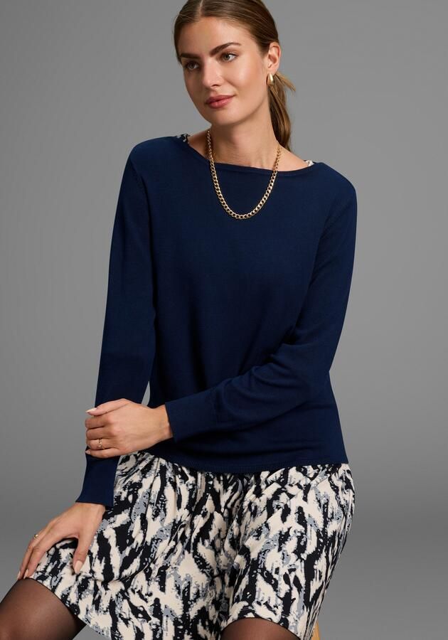 Laura Scott Gebreide trui lichte overgangstrui met boothals - Foto 6