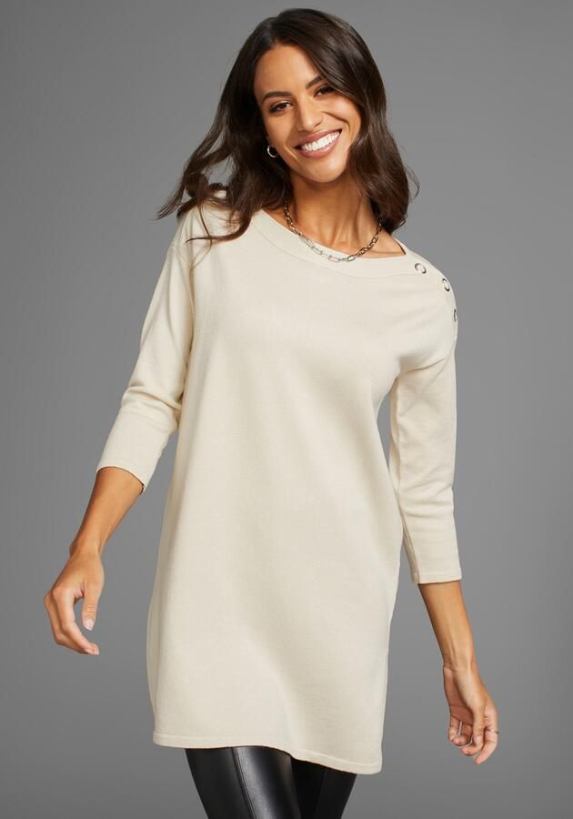 Laura Scott Gebreide trui met 3 4 mouwen en klinknageldetail - Foto 7