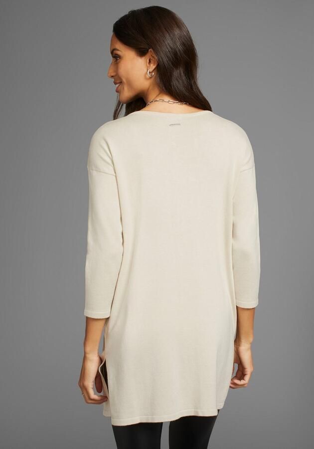 Laura Scott Gebreide trui met 3 4 mouwen en klinknageldetail - Foto 2