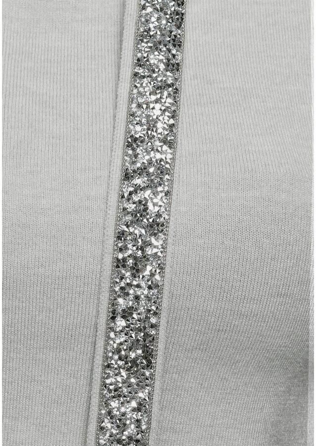 Laura Scott Gebreide trui met capuchon en glinsterende banden - Foto 2