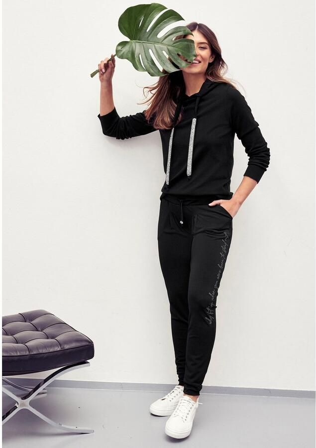 Laura Scott Gebreide trui met capuchon en glinsterende banden - Foto 18