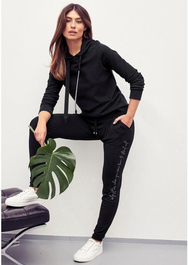 Laura Scott Gebreide trui met capuchon en glinsterende banden - Foto 17