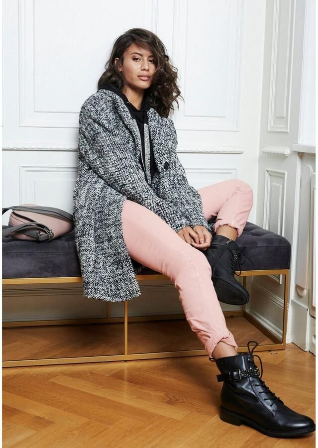 Laura Scott Gebreide trui met capuchon en glinsterende banden - Foto 4