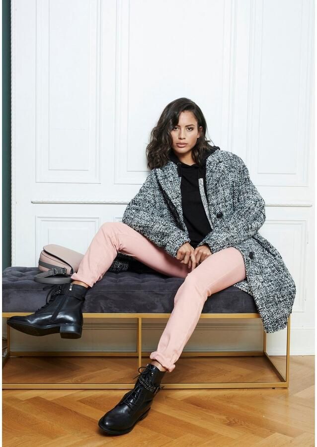 Laura Scott Gebreide trui met capuchon en glinsterende banden - Foto 6