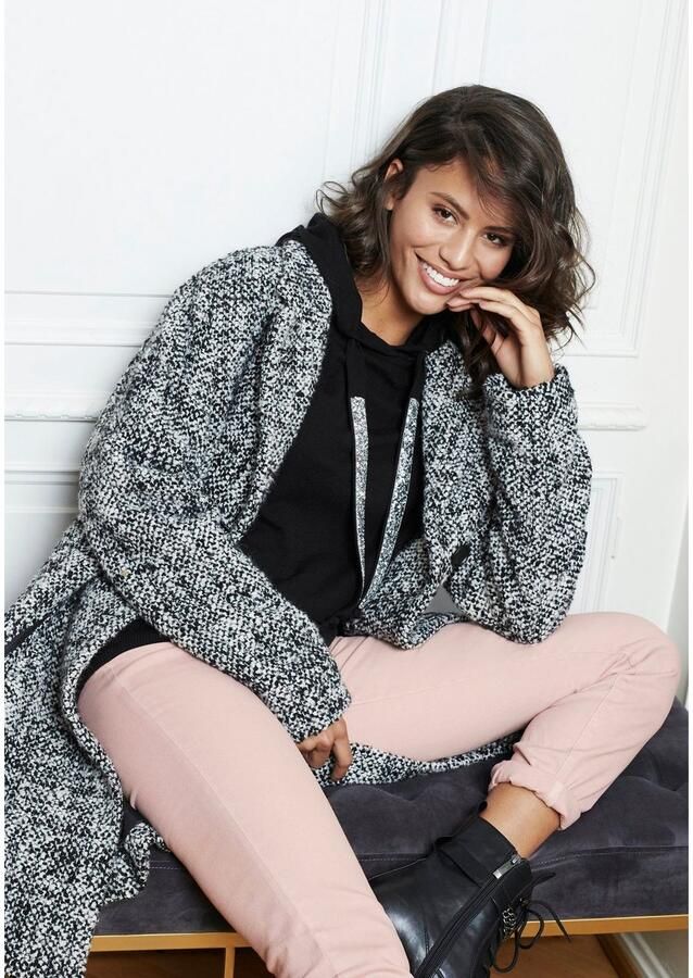 Laura Scott Gebreide trui met capuchon en glinsterende banden - Foto 9