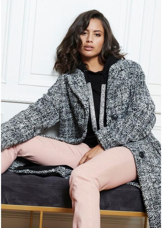 Laura Scott Gebreide trui met capuchon en glinsterende banden - Foto 10