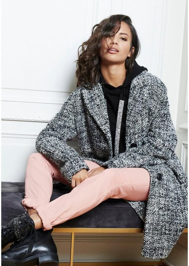 Laura Scott Gebreide trui met capuchon en glinsterende banden - Foto 11