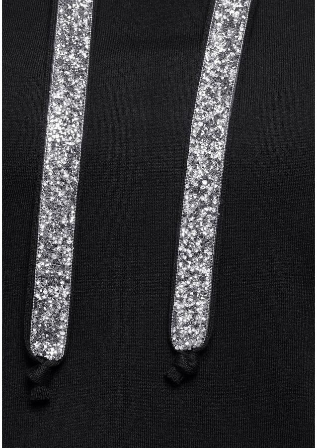 Laura Scott Gebreide trui met capuchon en glinsterende banden - Foto 14