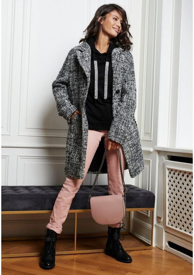 Laura Scott Gebreide trui met capuchon en glinsterende banden - Foto 15