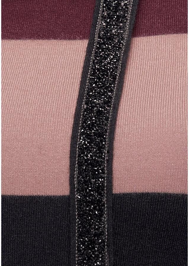 Laura Scott Gebreide trui met capuchon en glinsterende banden