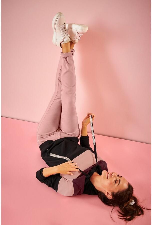 Laura Scott Gebreide trui met capuchon en glinsterende banden - Foto 6